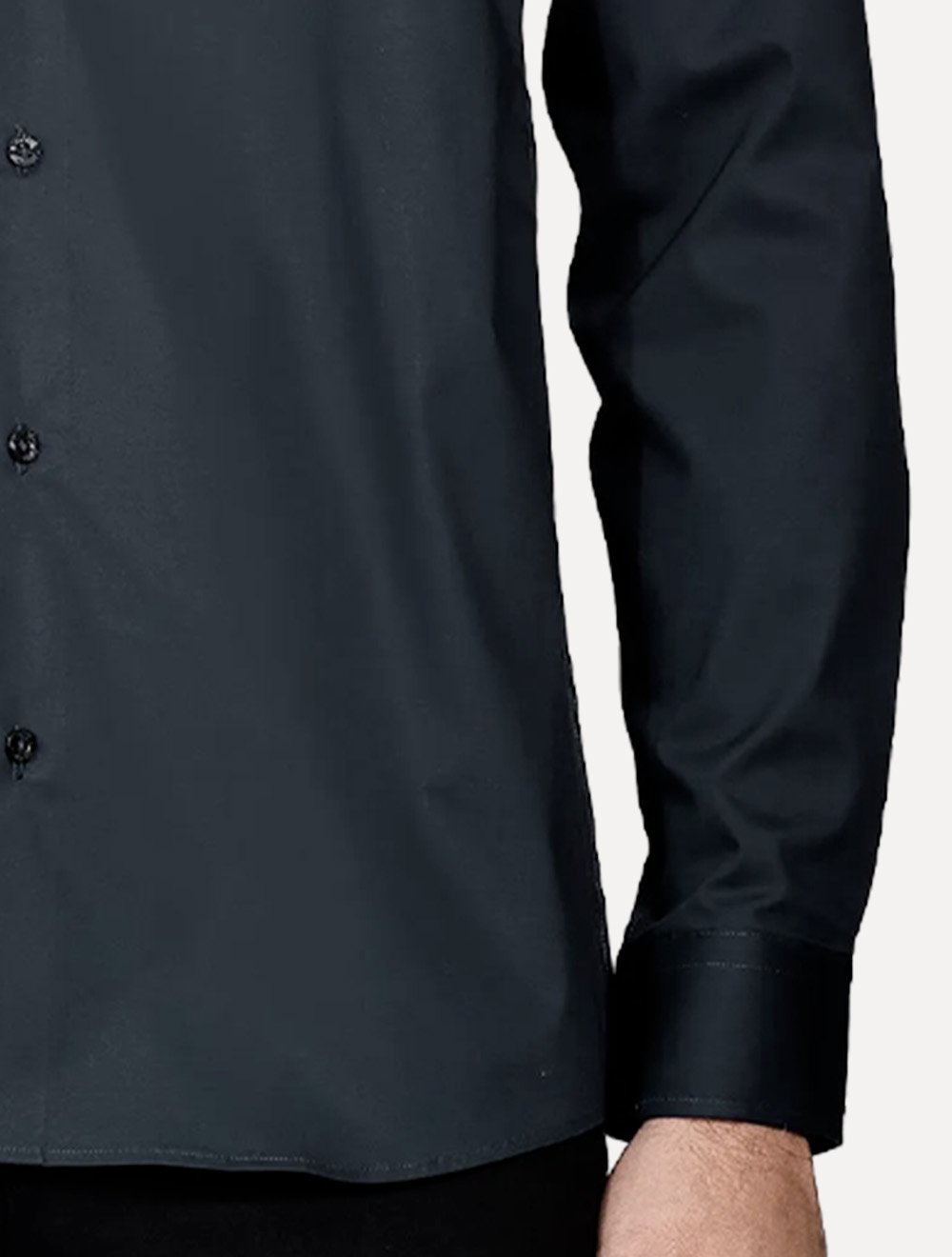 Camisa Aramis Masculina Slim Tricoline Liso Stretch Marinho Escuro