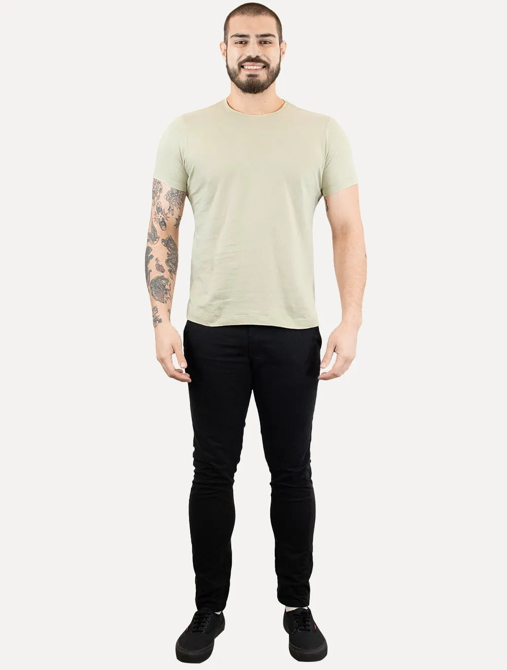 Camiseta Aramis Masculina Basic Lisa Caqui Claro