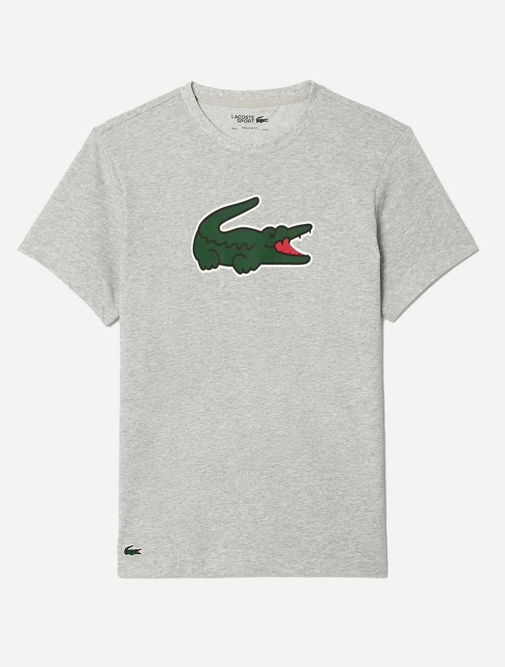 Camiseta Lacoste Masculina Regular Sport Dry Print Croco Cinza Mescla