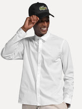 Camisa Lacoste Masculina Slim Fit Stretch Mono Branca