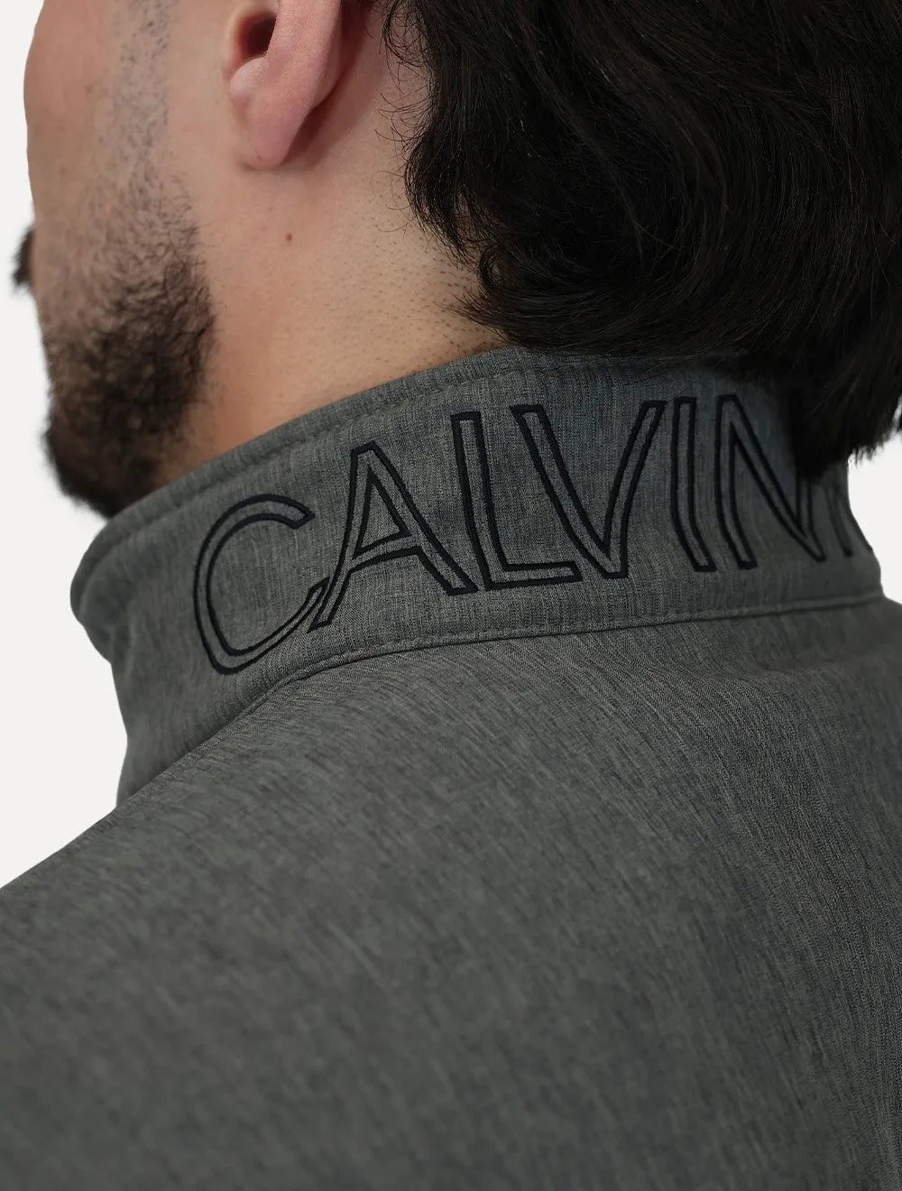 Jaqueta Calvin Klein Masculina Basic Fullziper Aquaguard Cinza Claro
