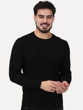 Suéter Calvin Klein Jeans Masculino Tricot Gola Careca Liso Preto