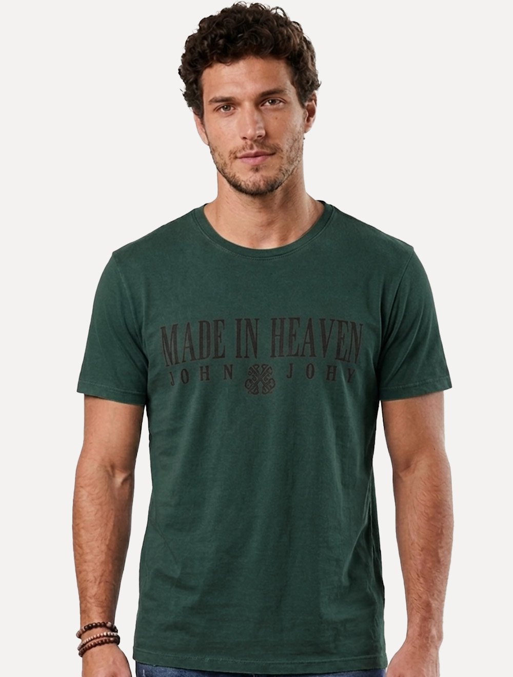 Camiseta John John Masculina Regular Matchpoint Verde Escuro