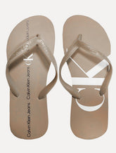 Chinelo Calvin Klein Jeans Logo Flow Blue Cáqui Médio