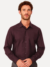 Camisa Dudalina Masculina Slim Tricoline Lisa Bordô