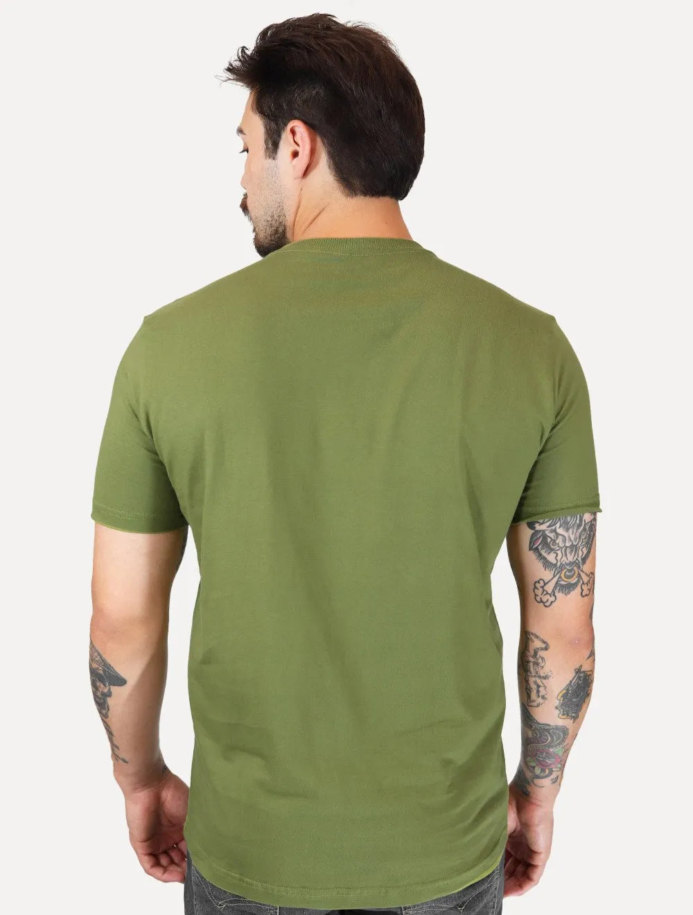 Camiseta King & Joe Masculina Good Day Logo Peito Verde Oliva