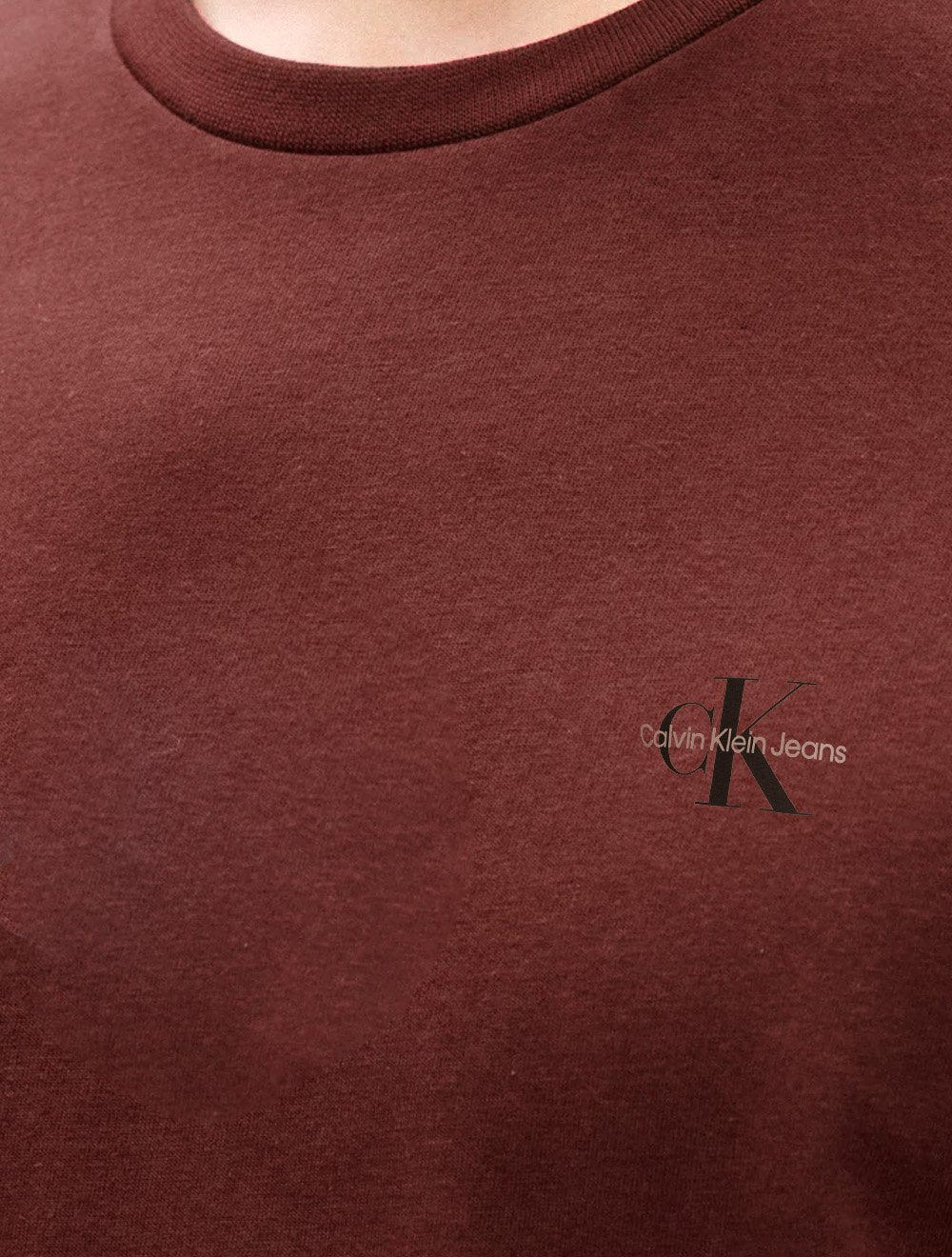 Camiseta Calvin Klein Jeans Masculina New Logo Re Issue Bordô