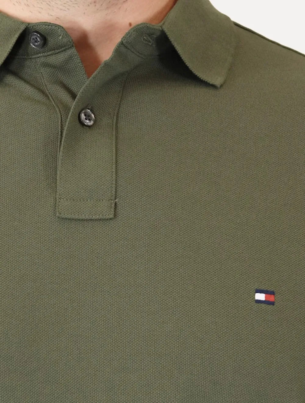 Polo Tommy Hilfiger Masculina Regular Piquet 1985 Verde Militar