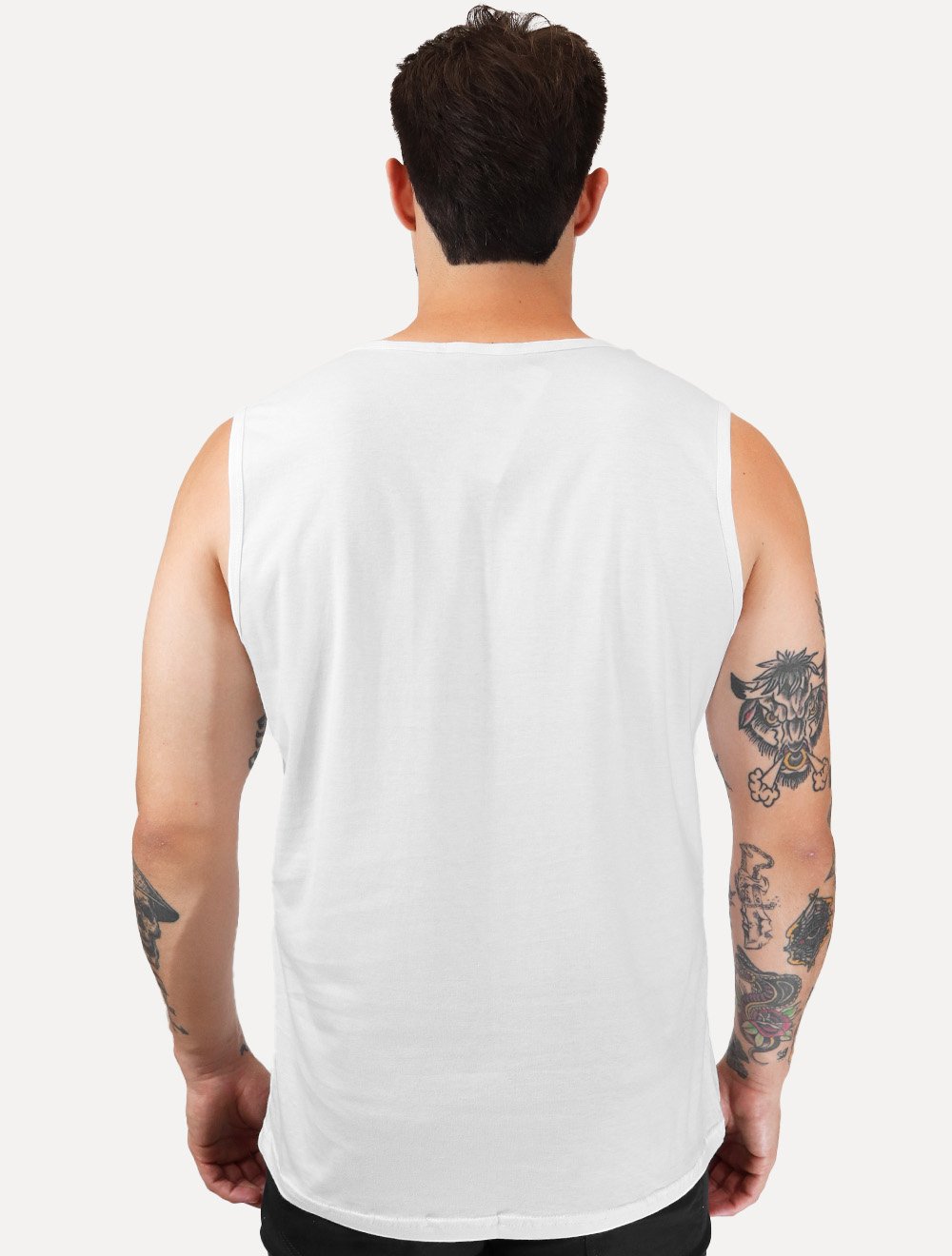 Regata King & Joe Masculina Logomania Circle Script Peito Branco