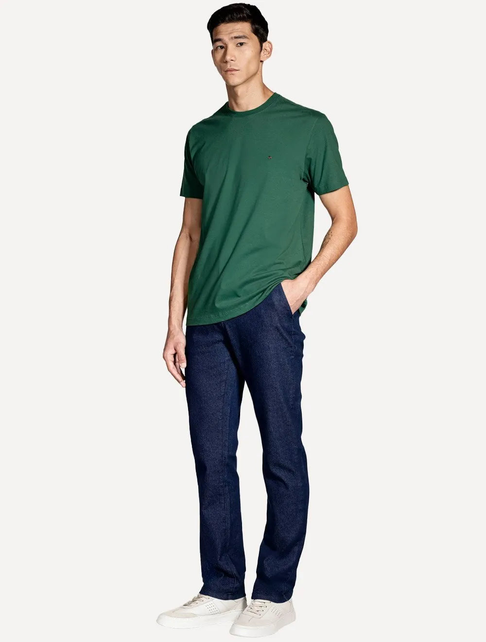 Camiseta Aramis Masculina Basic Lisa Dark Logo Verde Escuro