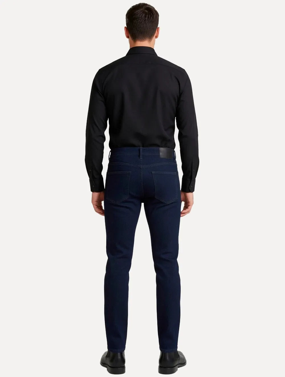 Calça Dudalina Jeans Slim Classica 5 Pockets Costura Escura Azul Escuro