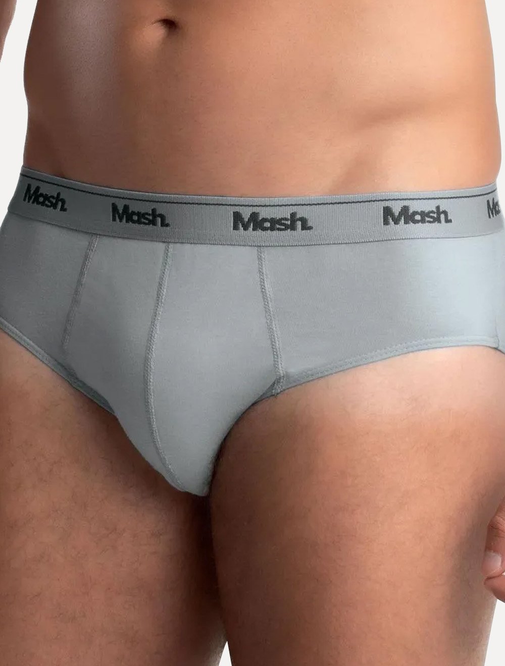 Cueca Mash Slip Cotton Basic Cinza Claro