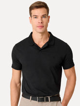 Polo Dudalina Masculina Flex Gola Piquet Resort Preta