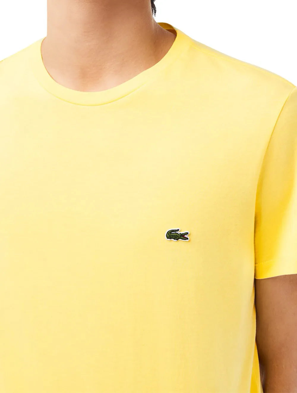 Camiseta Lacoste Masculina Jersey Pima Cotton Amarelo Claro