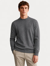 Suéter Dixen Masculino Tricot Basic Crewneck Cinza Escuro