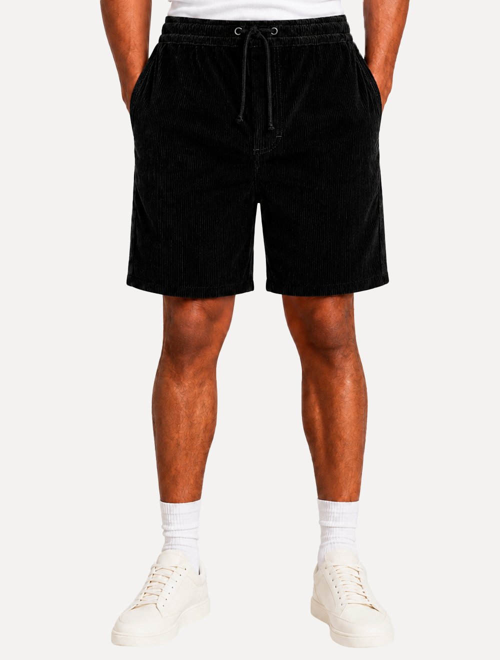 Bermuda Reserva Masculina Elástico Cotelê Preta