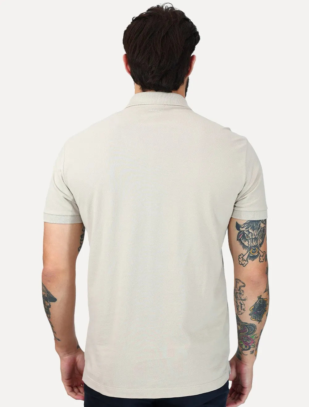 Polo Aramis Masculina Piquet Inner Detail Light Logo Areia