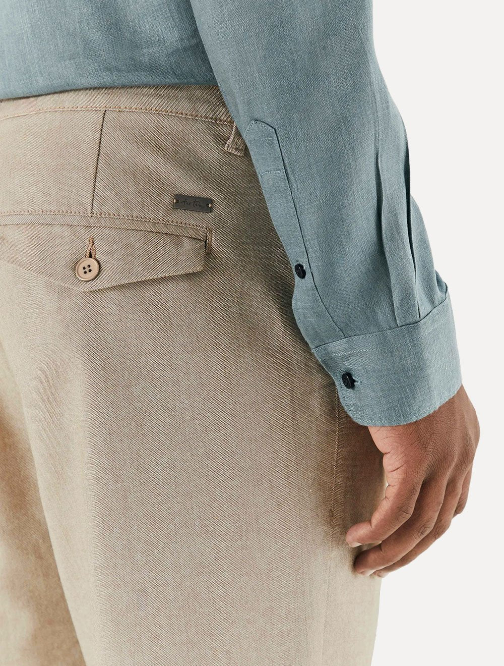 Calça Foxton Masculina Oxford Tóquio New Cáqui Claro