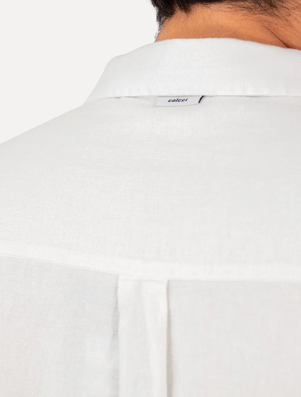 Camisa Colcci Masculina Linho Relax Logo Branca