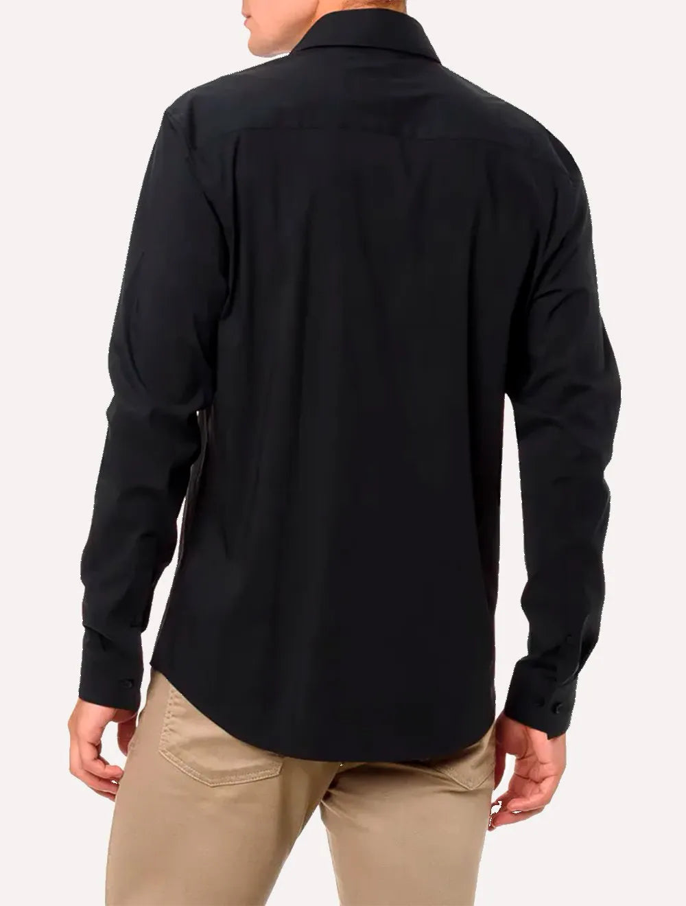 Camisa Calvin Klein Masculina Slim Cannes Essential Preta