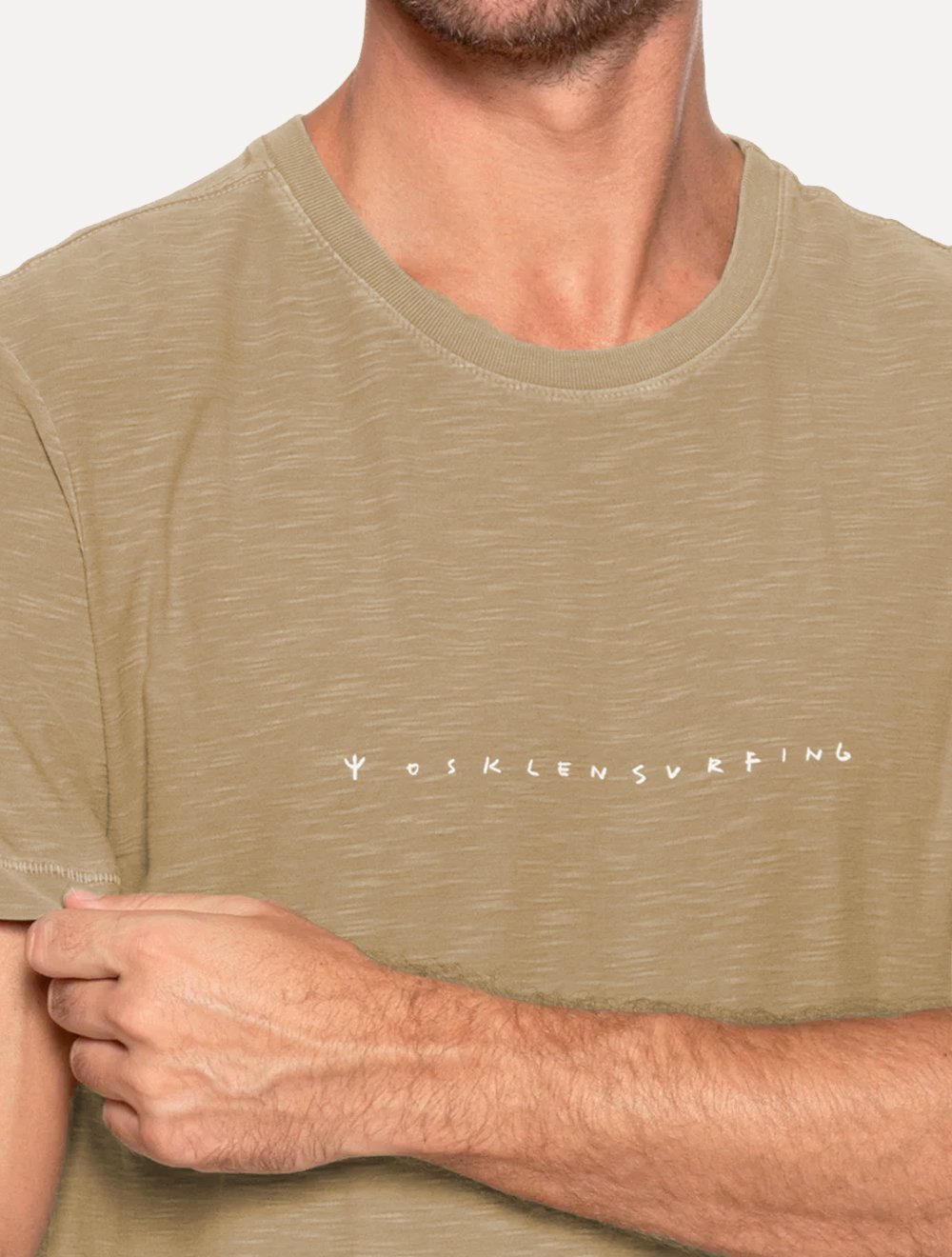Camiseta Osklen Masculina Slim Rough Trident Surfing Cáqui
