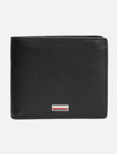 Carteira Tommy Hilfiger Porta Cartão Couro Logo Central Mini CC Wallet Preta