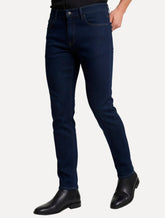Calça Dudalina Jeans Slim Classica 5 Pockets Costura Escura Azul Escuro