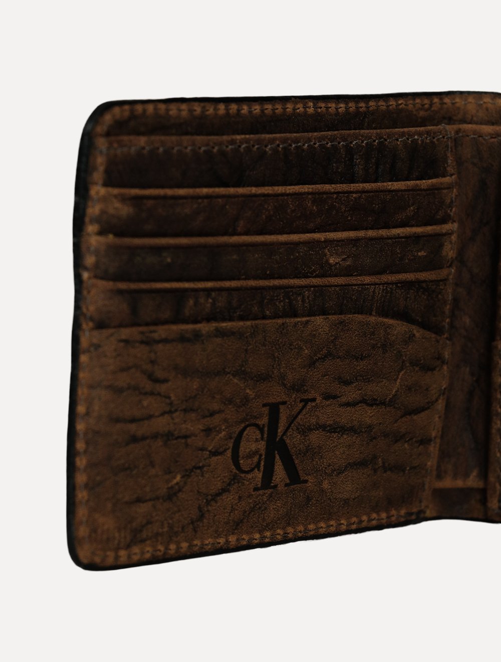 Carteira Calvin Klein Jeans Couro Basic Paquiderme Marrom
