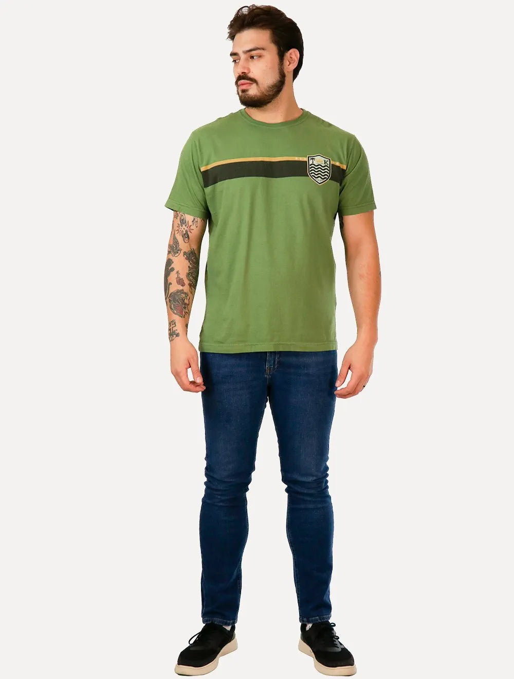 Camiseta Osklen Masculina Regular Brasão Futebol Verde