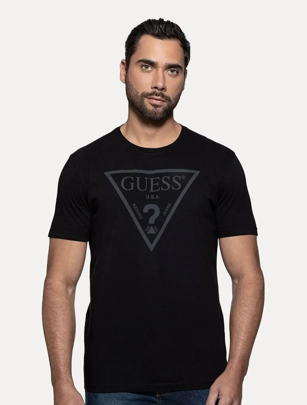 Camiseta Guess Masculina Classic Dark Logo Print Preta