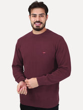 Suéter Levis Masculino Crewneck Classic Housemark Logo Bordô