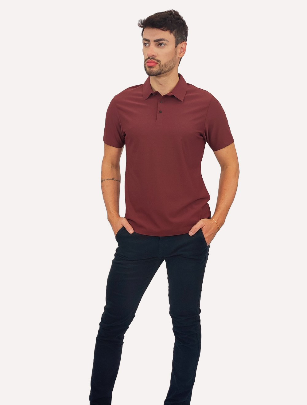 Polo Pacific Blue Masculina Basic Bordô