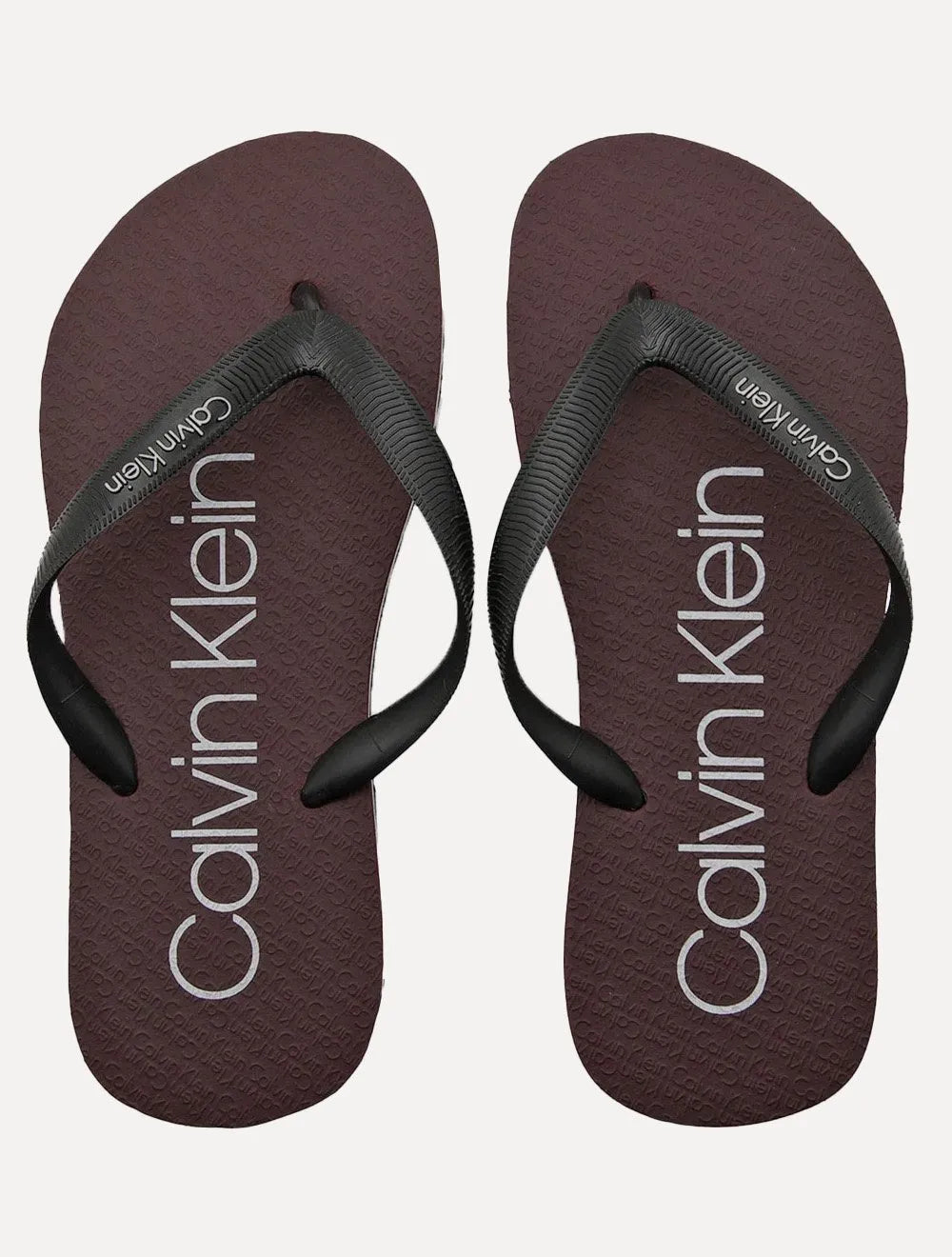 Chinelo Calvin Klein Jeans Swin Contrast Logo Re Issue Bordô