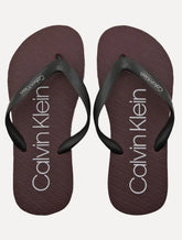 Chinelo Calvin Klein Jeans Swin Contrast Logo Re Issue Bordô