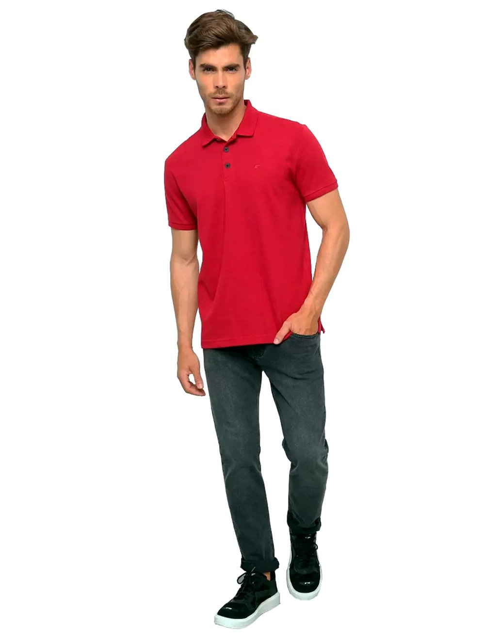 Polo Ellus Masculina Piquet Classic Vermelha