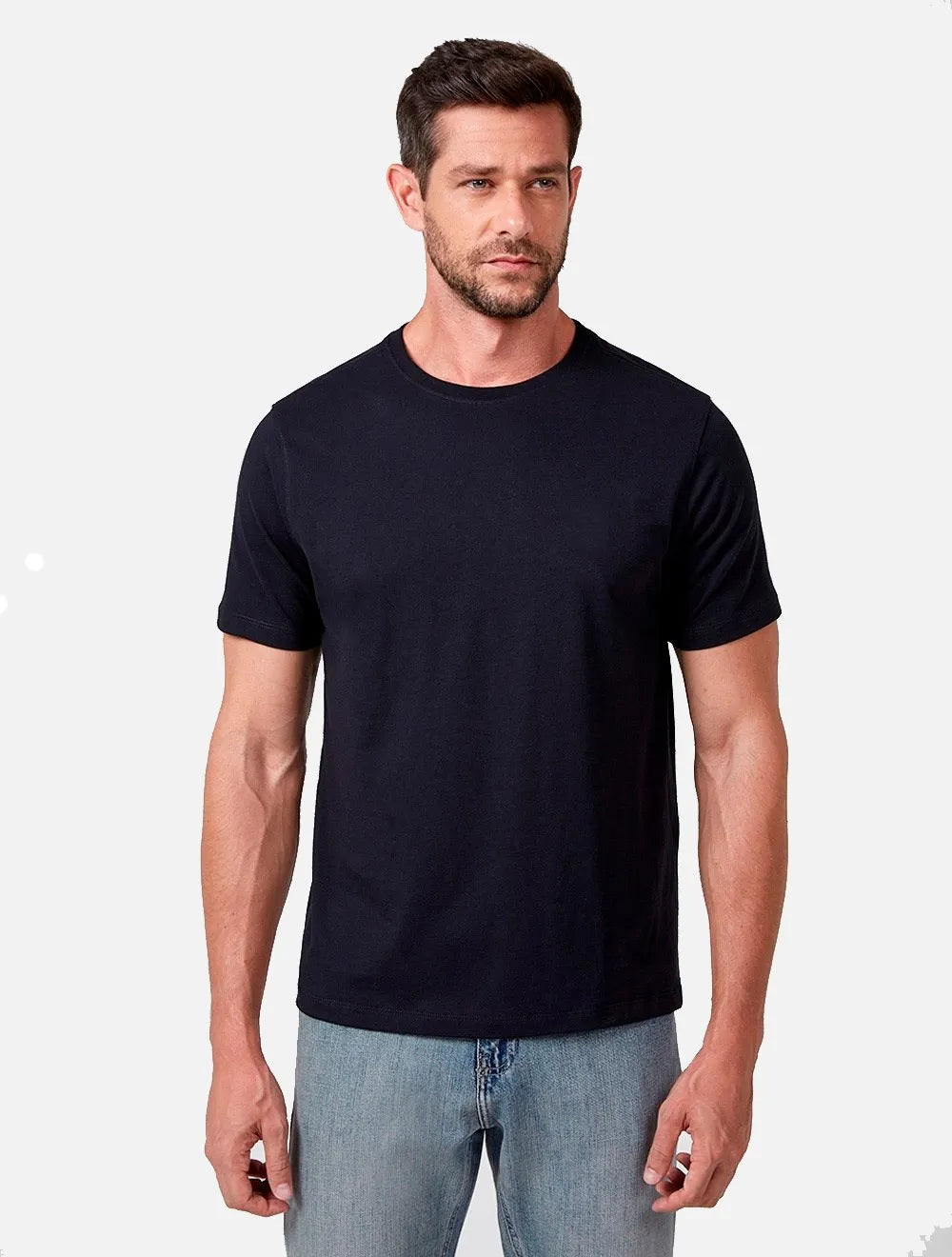 Camisetas Dudalina Masculina Malha Dudalina Preta e Branca Pack 2UN