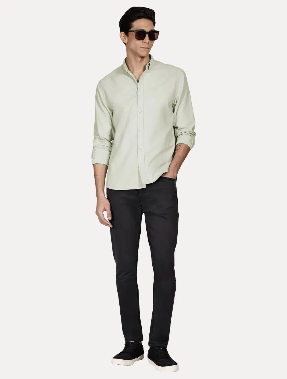 Camisa Aramis Masculina Slim Algodão Willis Verde Claro