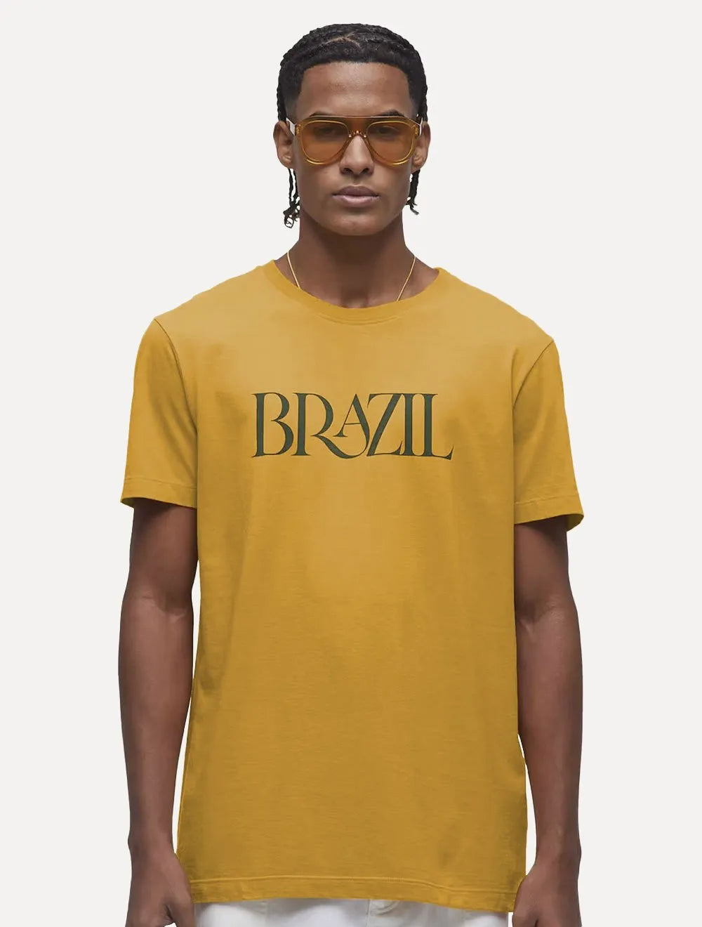 Camiseta Osklen Masculina Slim Vintage Arpoador Sunshine Amarelo Escuro