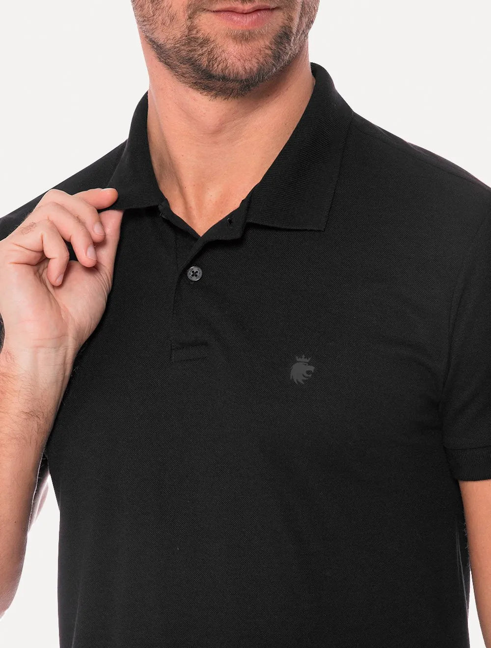 Polo Von der Volke Masculina Piquet Origineel Slash Preta