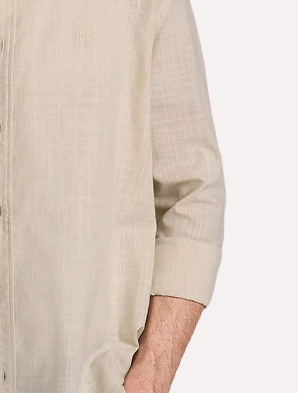 Camisa John John Masculina Relaxed Cotton Cáqui Claro