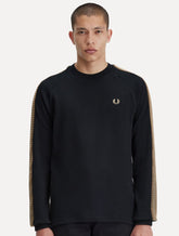 Blusa Fred Perry Masculina Crochet Taped Track Preta