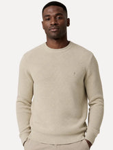 Suéter Dudalina Masculino Tricot Textura Favo Cáqui