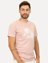 Camiseta Osklen Masculina Slim Stone Coconut Tree Rosa Claro