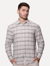 Camisa Ellus Masculina Garden Plaid Classic Anatômica Xadrez Off-White