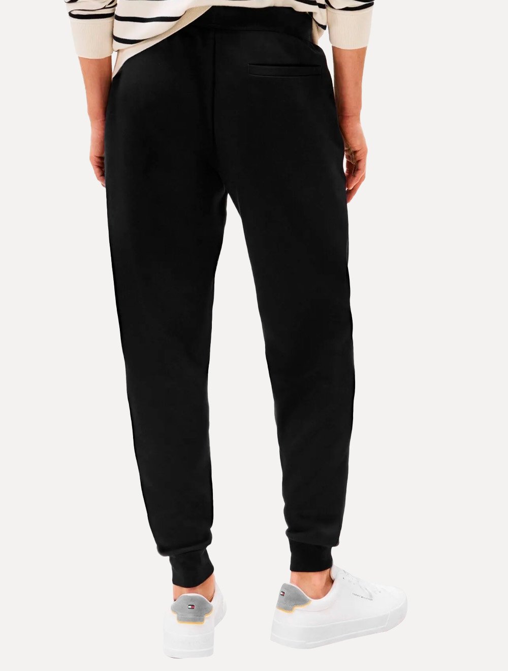 Calça Tommy Hilfiger Masculina Moletom Sweatpants Flag Logo Preto