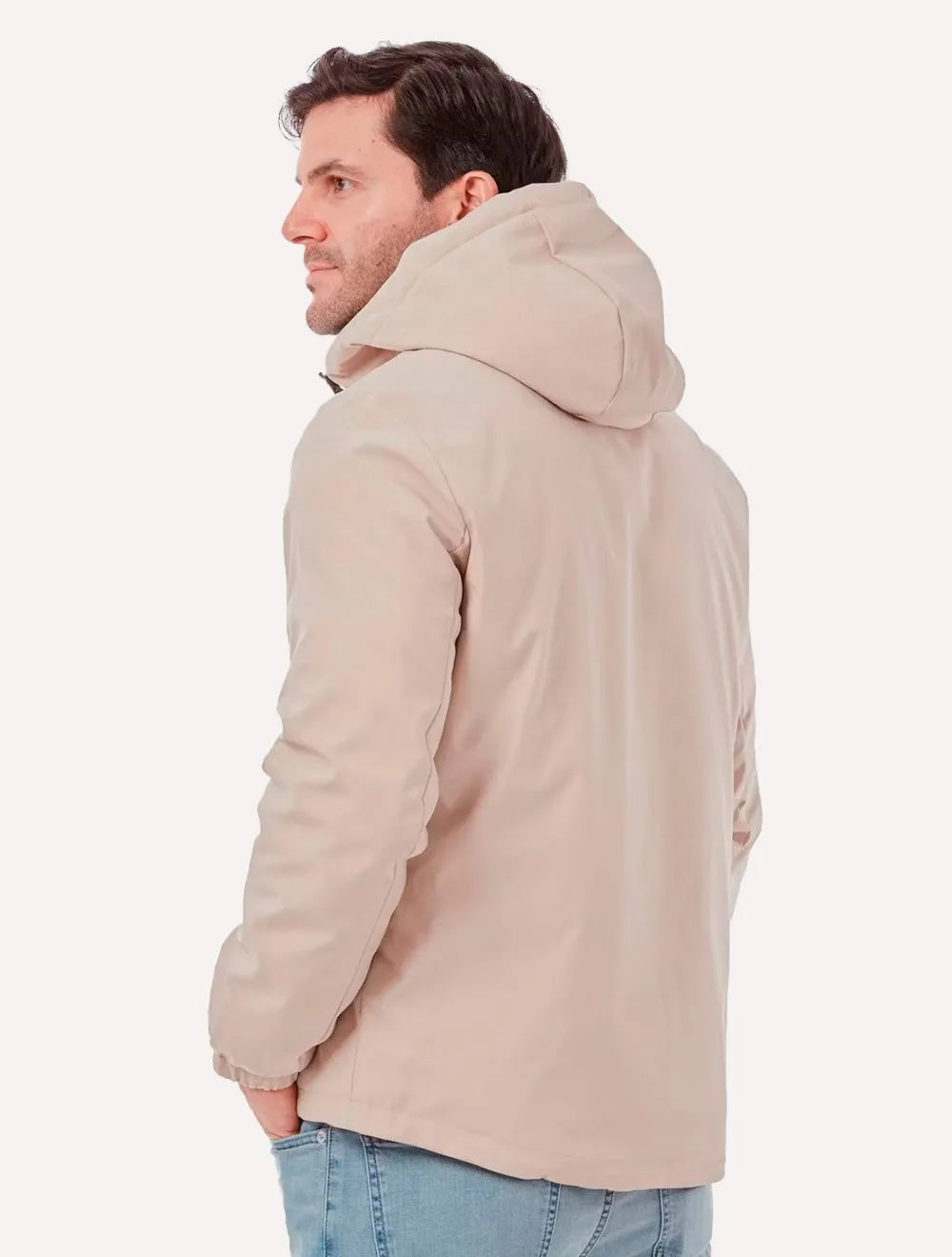 Jaqueta Calvin Klein Jeans Hooded CK Peito Cáqui Claro