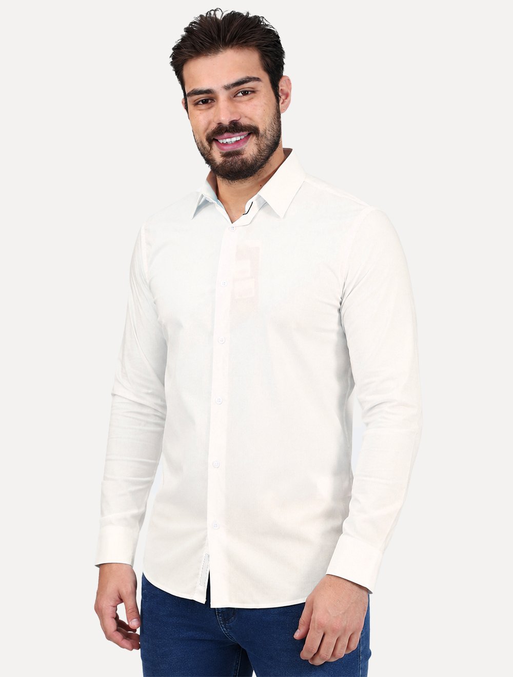 Camisa K&J Black Masculina Malha Travel Pack Tech Poliflex Off White