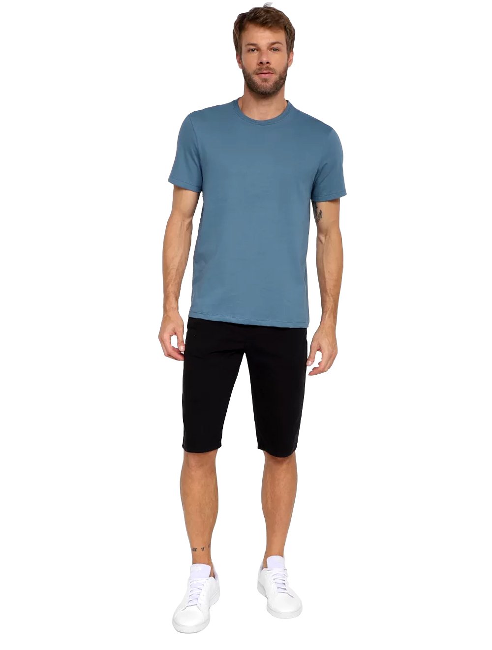 Bermuda Forum Masculina Regular Sarja Thiago Preta