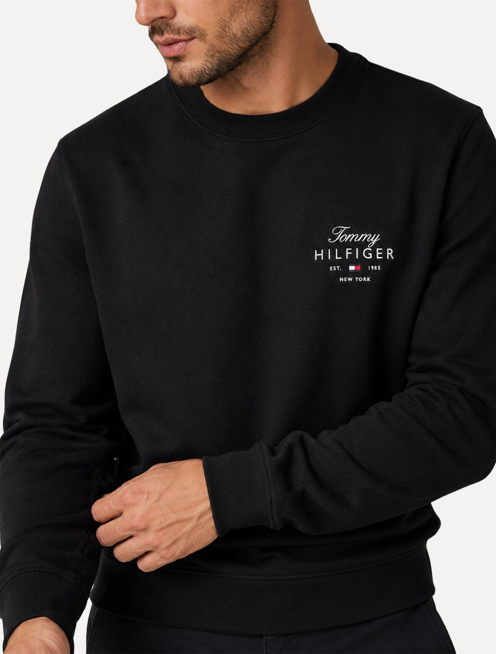 Moletom Tommy Hilfiger Masculino Brand Love Sweatshirt Preto