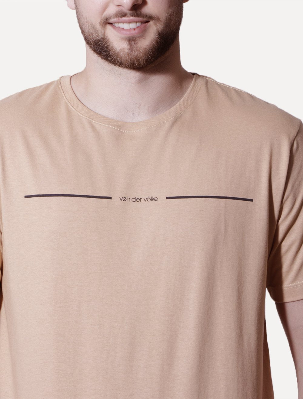 Camiseta Von der Volke Masculina Origineel Reflex Logo Cáqui Claro
